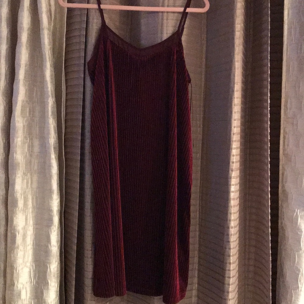 Maroon velvet tank top dress